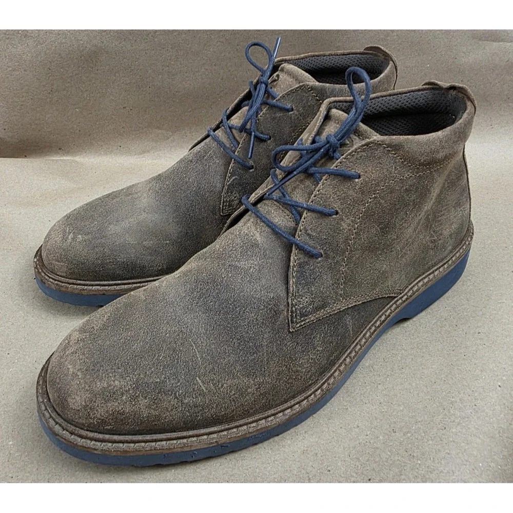Ecco Jeremy (Sz 44 US 10) Hybrid Chukka Boots Brown Leather Lace Up Ankle